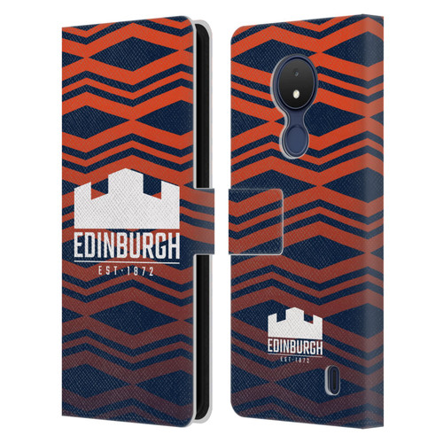Edinburgh Rugby Graphics Pattern Gradient Leather Book Wallet Case Cover For Nokia C21