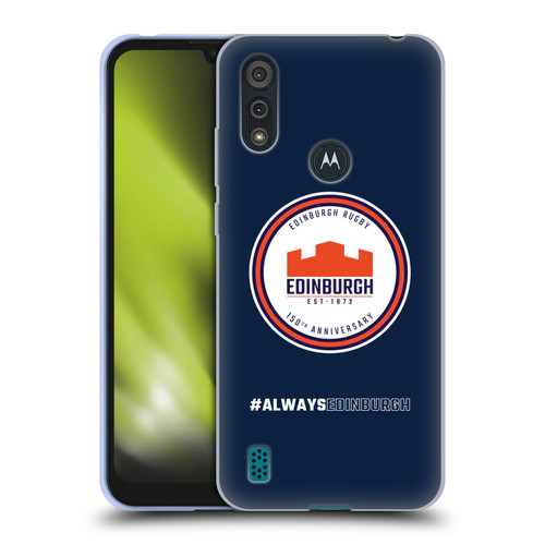 Edinburgh Rugby Graphics 150th Logo Soft Gel Case for Motorola Moto E6s (2020)