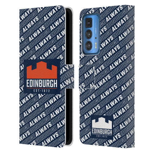 Edinburgh Rugby Graphics Logo Pattern Leather Book Wallet Case Cover For Motorola Edge 20 Pro