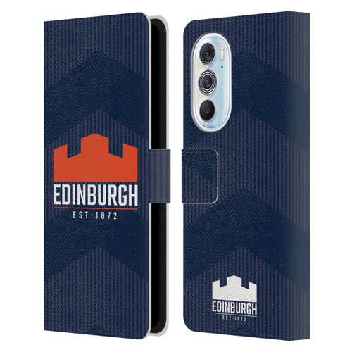 Edinburgh Rugby Graphics Lines Leather Book Wallet Case Cover For Motorola Edge X30