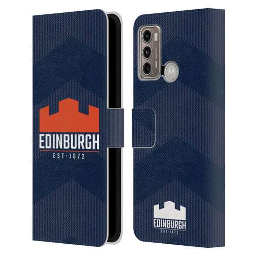 Edinburgh Rugby Graphics Lines Leather Book Wallet Case Cover For Motorola Moto G60 / Moto G40 Fusion