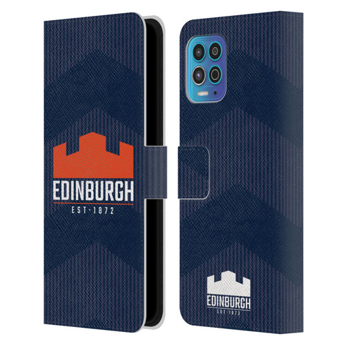 Edinburgh Rugby Graphics Lines Leather Book Wallet Case Cover For Motorola Moto G100
