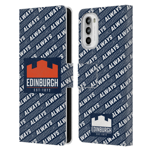 Edinburgh Rugby Graphics Logo Pattern Leather Book Wallet Case Cover For Motorola Moto G52