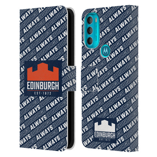 Edinburgh Rugby Graphics Logo Pattern Leather Book Wallet Case Cover For Motorola Moto G71 5G