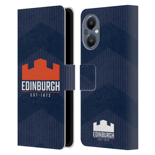 Edinburgh Rugby Graphics Lines Leather Book Wallet Case Cover For OnePlus Nord N20 5G