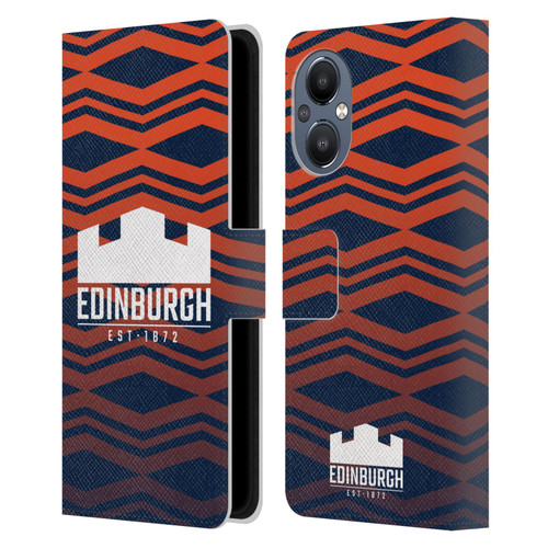 Edinburgh Rugby Graphics Pattern Gradient Leather Book Wallet Case Cover For OnePlus Nord N20 5G