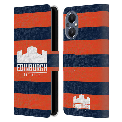 Edinburgh Rugby Graphics Stripes Leather Book Wallet Case Cover For OnePlus Nord N20 5G