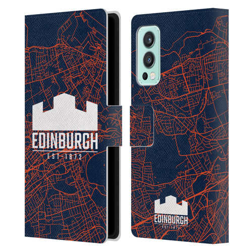 Edinburgh Rugby Graphics Map Leather Book Wallet Case Cover For OnePlus Nord 2 5G