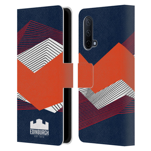 Edinburgh Rugby Graphics Shapes Leather Book Wallet Case Cover For OnePlus Nord CE 5G