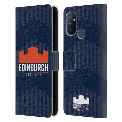 Edinburgh Rugby Graphics Lines Leather Book Wallet Case Cover For OnePlus Nord N100