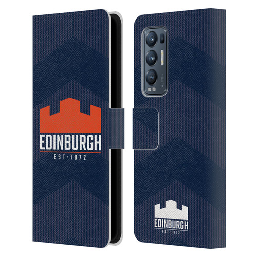 Edinburgh Rugby Graphics Lines Leather Book Wallet Case Cover For OPPO Find X3 Neo / Reno5 Pro+ 5G