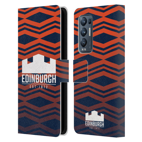 Edinburgh Rugby Graphics Pattern Gradient Leather Book Wallet Case Cover For OPPO Find X3 Neo / Reno5 Pro+ 5G