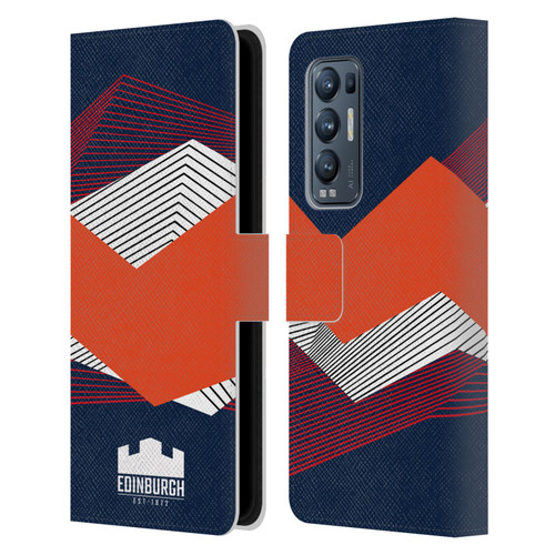 Edinburgh Rugby Graphics Shapes Leather Book Wallet Case Cover For OPPO Find X3 Neo / Reno5 Pro+ 5G