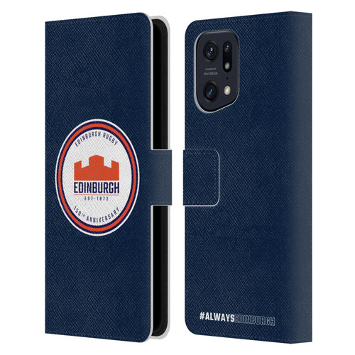 Edinburgh Rugby Graphics 150th Logo Leather Book Wallet Case Cover For OPPO Find X5