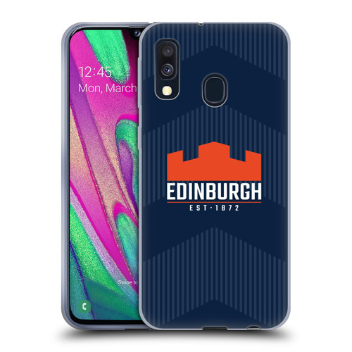 Edinburgh Rugby Graphics Lines Soft Gel Case for Samsung Galaxy A40 (2019)