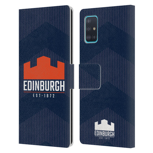 Edinburgh Rugby Graphics Lines Leather Book Wallet Case Cover For Samsung Galaxy A51 (2019)