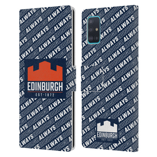 Edinburgh Rugby Graphics Logo Pattern Leather Book Wallet Case Cover For Samsung Galaxy A51 (2019)