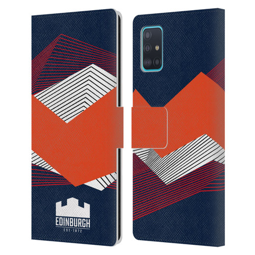 Edinburgh Rugby Graphics Shapes Leather Book Wallet Case Cover For Samsung Galaxy A51 (2019)