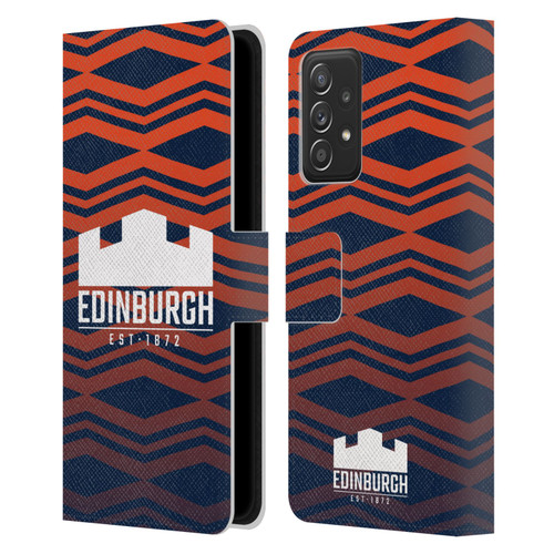 Edinburgh Rugby Graphics Pattern Gradient Leather Book Wallet Case Cover For Samsung Galaxy A52 / A52s / 5G (2021)