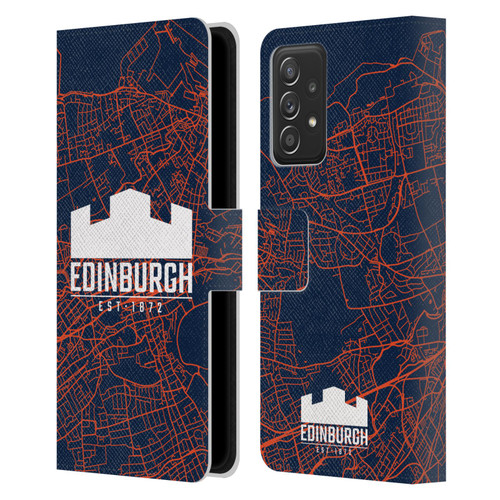 Edinburgh Rugby Graphics Map Leather Book Wallet Case Cover For Samsung Galaxy A53 5G (2022)