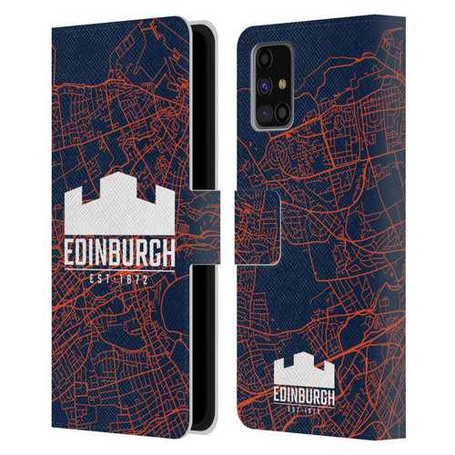 Edinburgh Rugby Graphics Map Leather Book Wallet Case Cover For Samsung Galaxy M31s (2020)