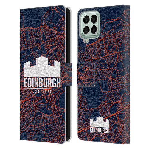 Edinburgh Rugby Graphics Map Leather Book Wallet Case Cover For Samsung Galaxy M33 (2022)