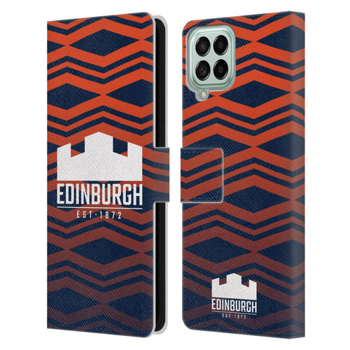 Edinburgh Rugby Graphics Pattern Gradient Leather Book Wallet Case Cover For Samsung Galaxy M33 (2022)