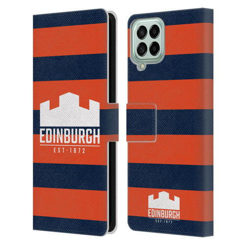 Edinburgh Rugby Graphics Stripes Leather Book Wallet Case Cover For Samsung Galaxy M33 (2022)