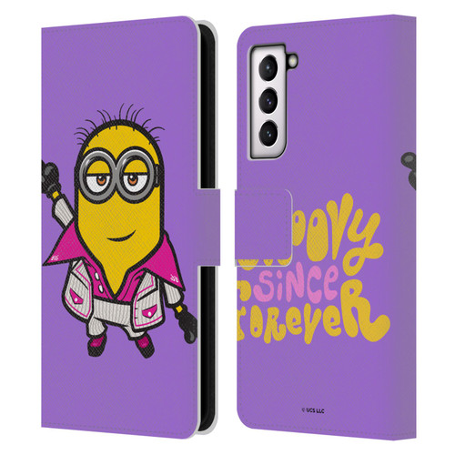 Minions Rise of Gru(2021) 70's Phil Leather Book Wallet Case Cover For Samsung Galaxy S21 5G