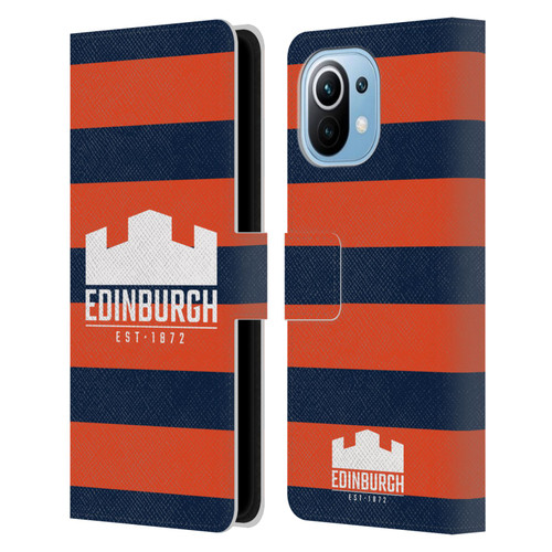 Edinburgh Rugby Graphics Stripes Leather Book Wallet Case Cover For Xiaomi Mi 11