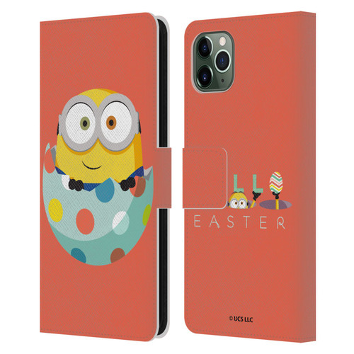 Minions Rise of Gru(2021) Easter 2021 Bob Egg Leather Book Wallet Case Cover For Apple iPhone 11 Pro Max