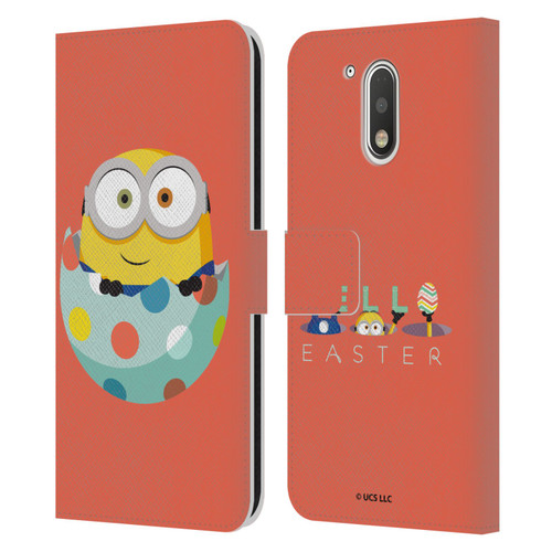 Minions Rise of Gru(2021) Easter 2021 Bob Egg Leather Book Wallet Case Cover For Motorola Moto G41
