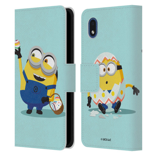 Minions Rise of Gru(2021) Easter 2021 Bob Egg Hunt Leather Book Wallet Case Cover For Samsung Galaxy A01 Core (2020)