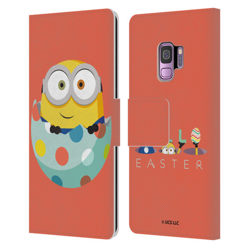Minions Rise of Gru(2021) Easter 2021 Bob Egg Leather Book Wallet Case Cover For Samsung Galaxy S9
