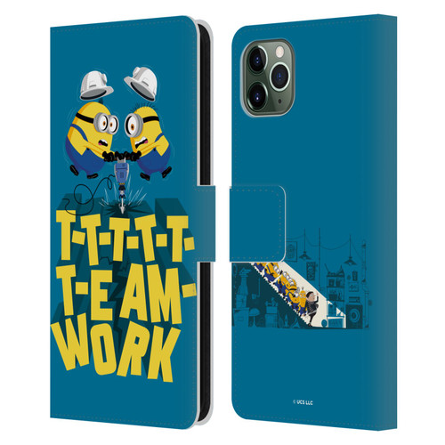 Minions Rise of Gru(2021) Graphics Teamwork Leather Book Wallet Case Cover For Apple iPhone 11 Pro Max