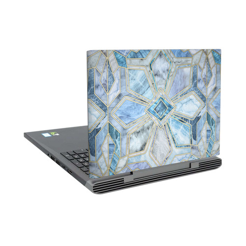 Micklyn Le Feuvre Marble Patterns Geometric Gilded Stone Tiles In Soft Blues Vinyl Sticker Skin Decal Cover for Dell Inspiron 15 7000 P65F