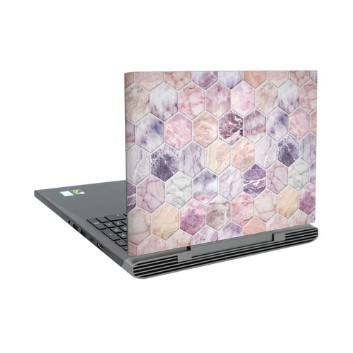 Micklyn Le Feuvre Marble Patterns Rose Quartz And Amethyst Stone And Hexagon Tile Vinyl Sticker Skin Decal Cover for Dell Inspiron 15 7000 P65F