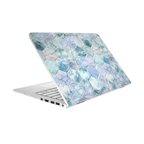 Micklyn Le Feuvre Marble Patterns Ice Blue And Jade Stone And Hexagon Tiles Vinyl Sticker Skin Decal Cover for HP Spectre Pro X360 G2