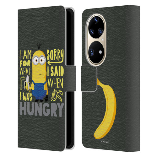 Minions Rise of Gru(2021) Humor Hungry Leather Book Wallet Case Cover For Huawei P50 Pro
