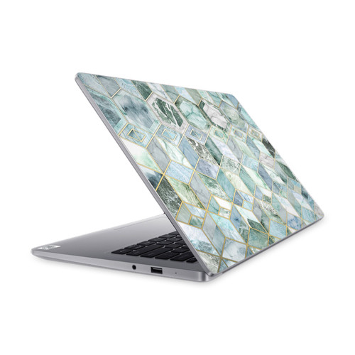 Micklyn Le Feuvre Marble Patterns Jade Honeycomb Vinyl Sticker Skin Decal Cover for Xiaomi Mi NoteBook 14 (2020)