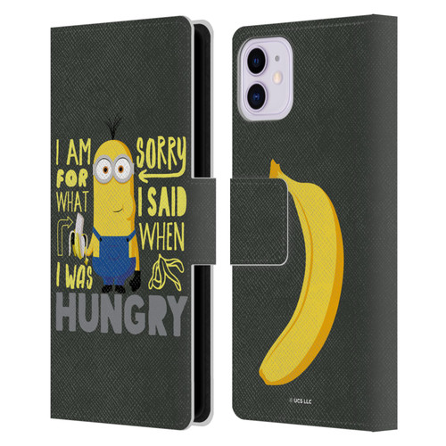 Minions Rise of Gru(2021) Humor Hungry Leather Book Wallet Case Cover For Apple iPhone 11