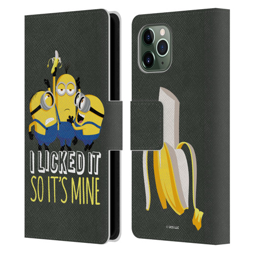Minions Rise of Gru(2021) Humor Banana Leather Book Wallet Case Cover For Apple iPhone 11 Pro