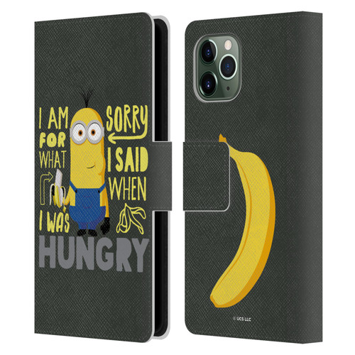 Minions Rise of Gru(2021) Humor Hungry Leather Book Wallet Case Cover For Apple iPhone 11 Pro