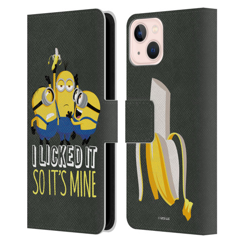 Minions Rise of Gru(2021) Humor Banana Leather Book Wallet Case Cover For Apple iPhone 13