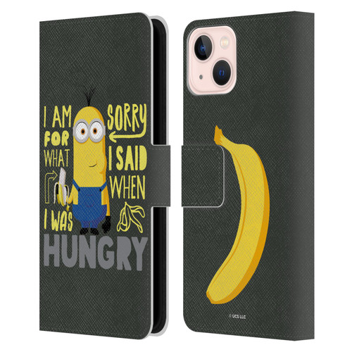 Minions Rise of Gru(2021) Humor Hungry Leather Book Wallet Case Cover For Apple iPhone 13