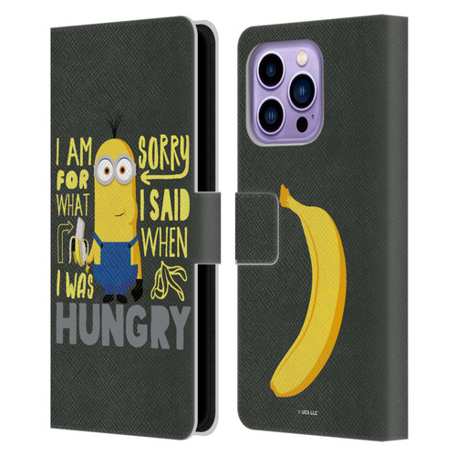 Minions Rise of Gru(2021) Humor Hungry Leather Book Wallet Case Cover For Apple iPhone 14 Pro Max