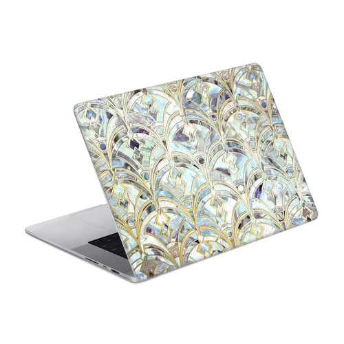 Micklyn Le Feuvre Marble Patterns Pale Bright Mint And Sage Art Deco Marbling Vinyl Sticker Skin Decal Cover for Apple MacBook Pro 14" A2442