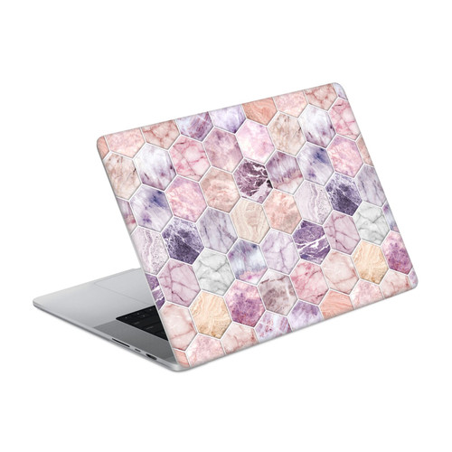 Micklyn Le Feuvre Marble Patterns Rose Quartz And Amethyst Stone And Hexagon Tile Vinyl Sticker Skin Decal Cover for Apple MacBook Pro 14" A2442