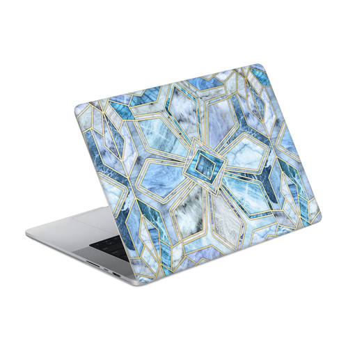 Micklyn Le Feuvre Marble Patterns Geometric Gilded Stone Tiles In Soft Blues Vinyl Sticker Skin Decal Cover for Apple MacBook Pro 16" A2485