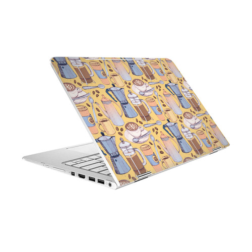 Micklyn Le Feuvre Patterns 2 Coffee Love On Yellow Vinyl Sticker Skin Decal Cover for HP Spectre Pro X360 G2